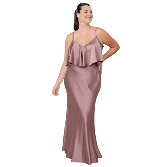 Revelry Riley Convertible Satin Dress Size 10 Rose Quartz Bridesmaid Shiny Pink - Picture 1 of 10